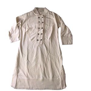 Citizens of Humanity Long Dress Pullover Tunic with Buttons Beige Cream Small